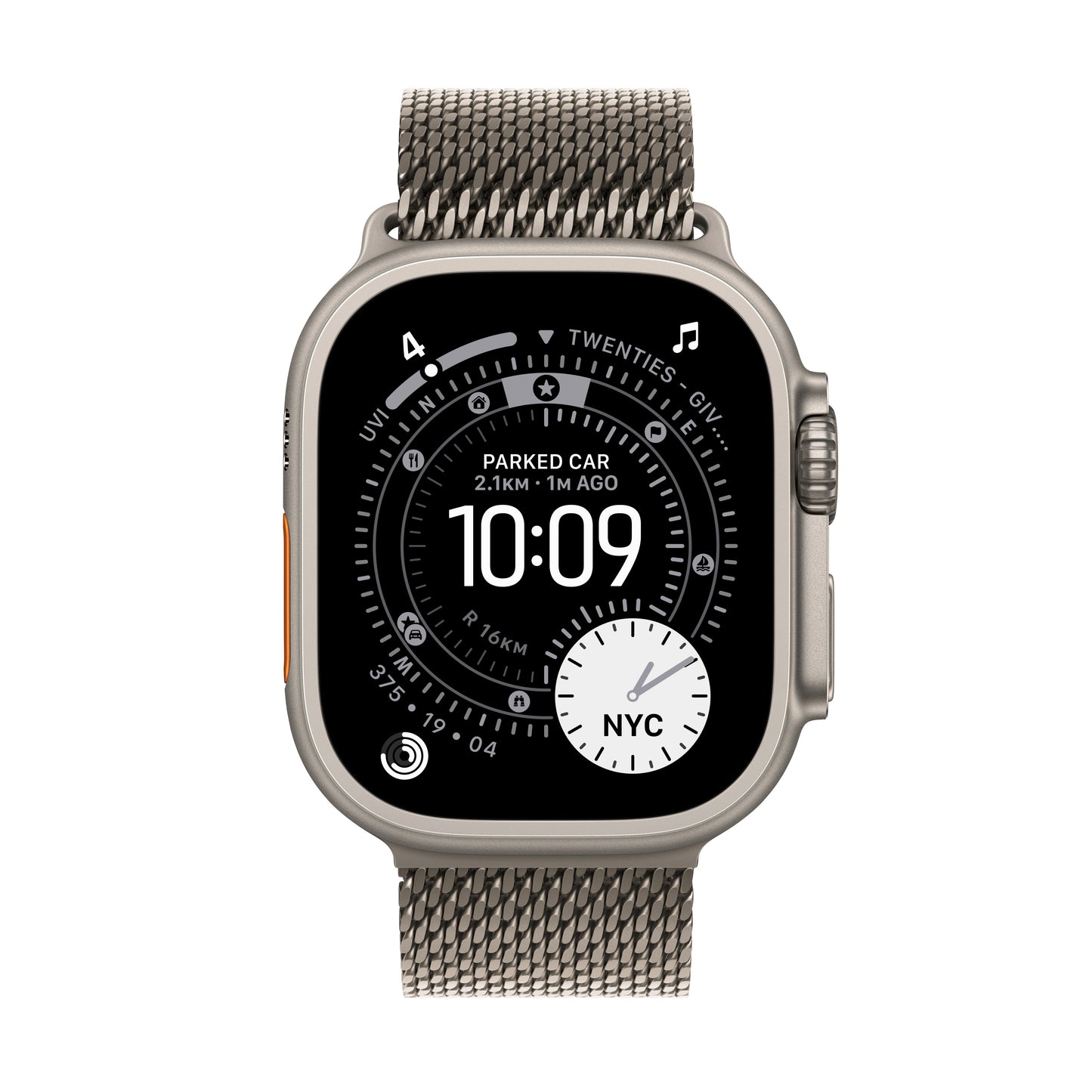 Apple Watch Ultra 3 GPS + Cellular 49mm Natural Titanium Case with Natural Titanium Milanese Loop - Small