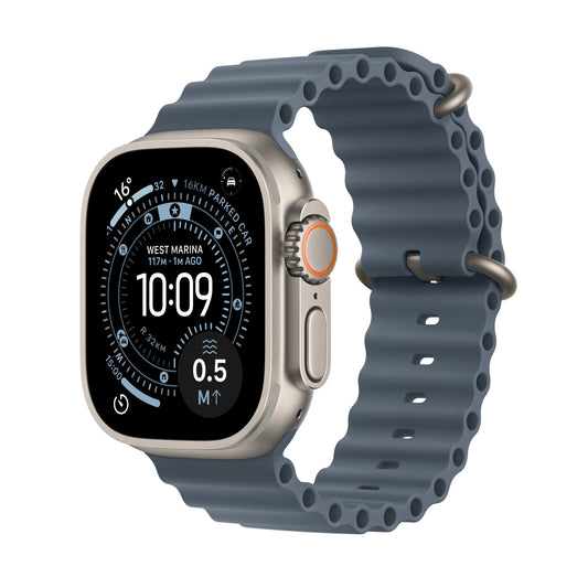 Apple Watch Ultra 3 GPS + Cellular 49mm Natural Titanium Case with Anchor Blue Ocean Band