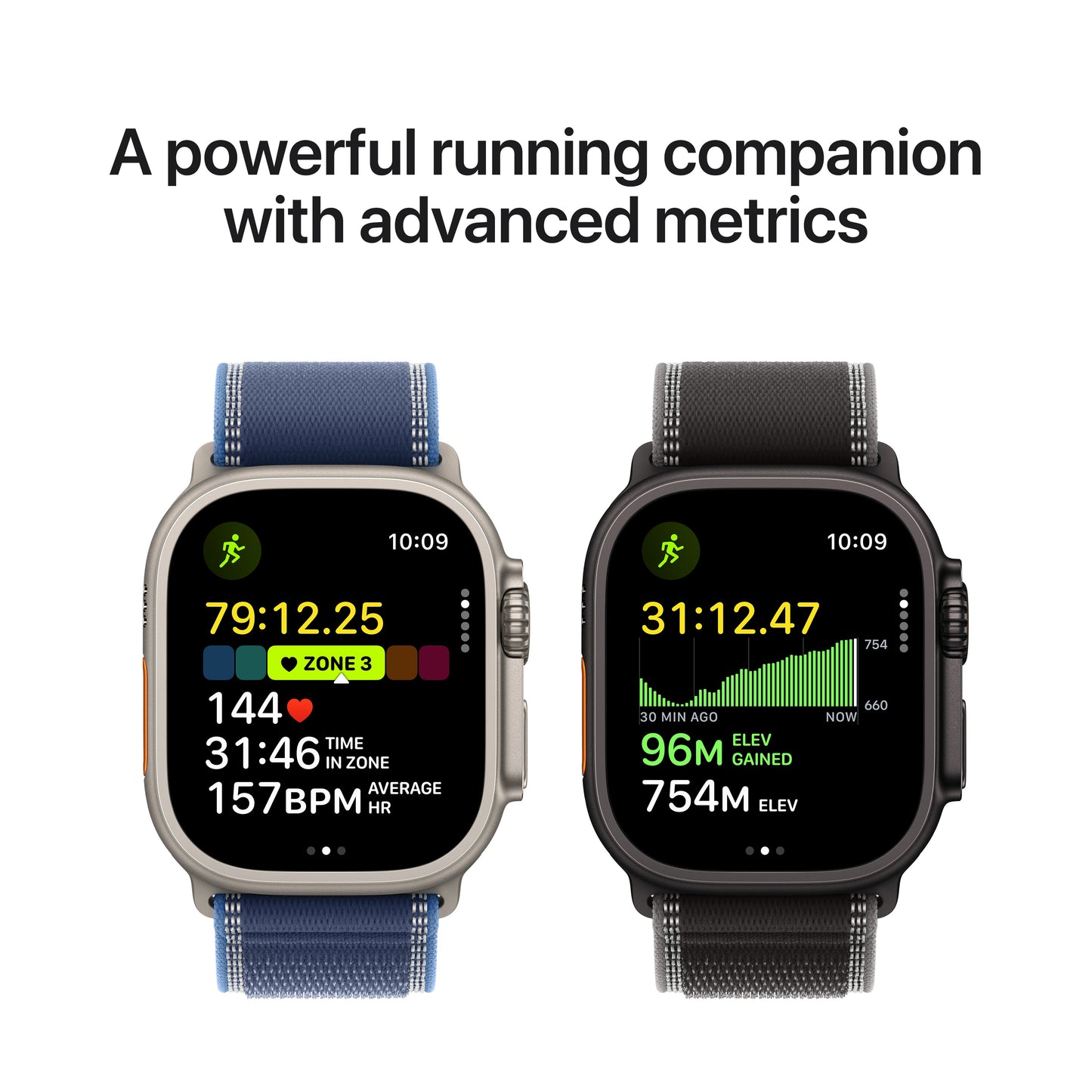 Apple Watch Ultra 3 GPS + Cellular 49mm Natural Titanium Case with Blue/Bright Blue Trail Loop - M/L
