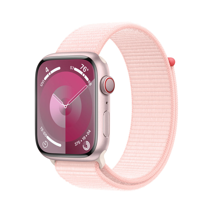 Apple_Watch_Series_9_LTE_45mm_Pink_Aluminum_Light_Pink_Sport_Loop_PDP_Image_Position-1__WWEN
