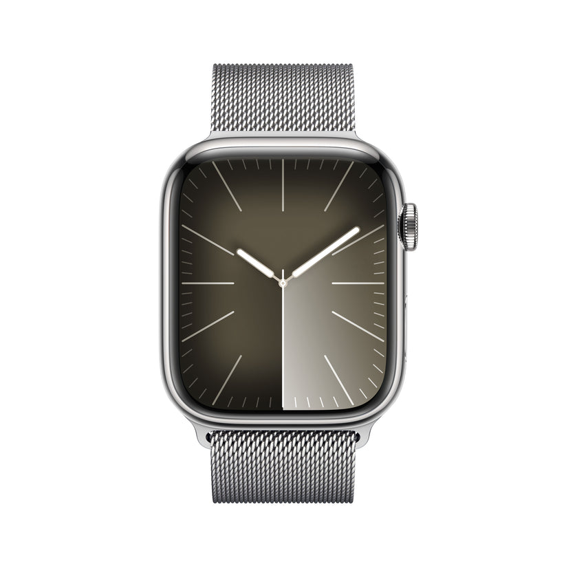 Apple_Watch_Series_9_LTE_45mm_Silver_Stainless_Steel_Silver_Milanese_Loop_PDP_Image_Position-2__WWEN
