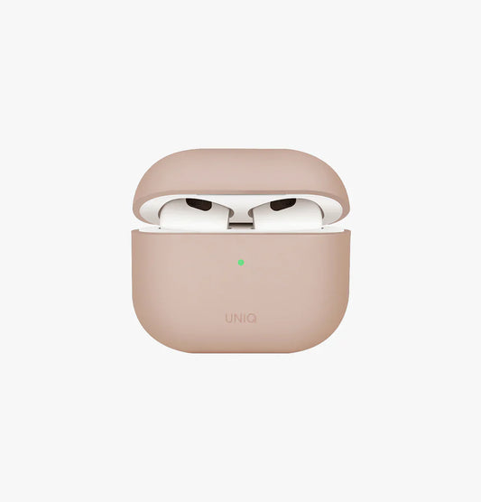 Uniq Lino Hybrid Liquid Silicone AirPods 4th Case - Blush Pink