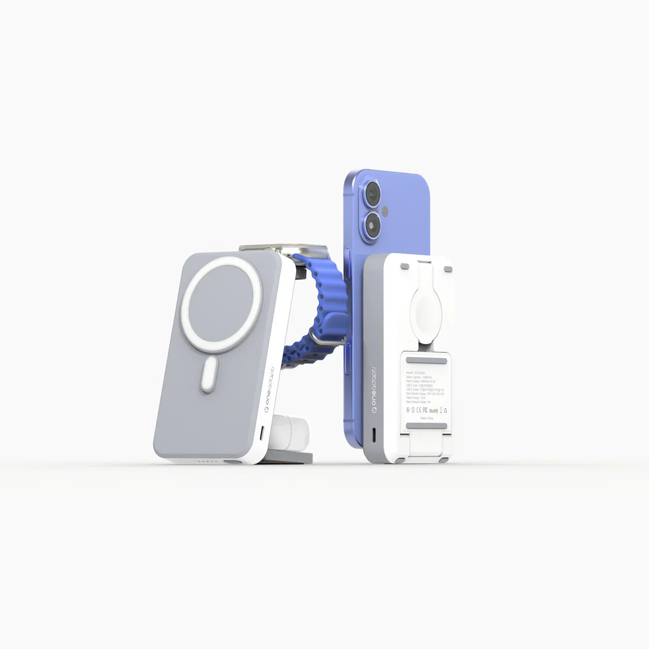 OneAdaptr OneGo Wireless Charging Stand PowerBank - White