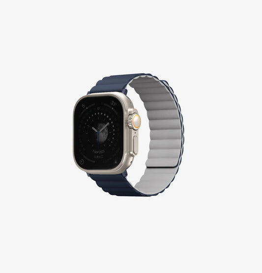 Uniq Revix Magnetic Silicone Band for Apple Watch 49mm - Storm Blue/Chalk Gray