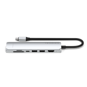 Satechi 7-in-1 USB-C Slim Multiport Adapter with Ethernet - Silver