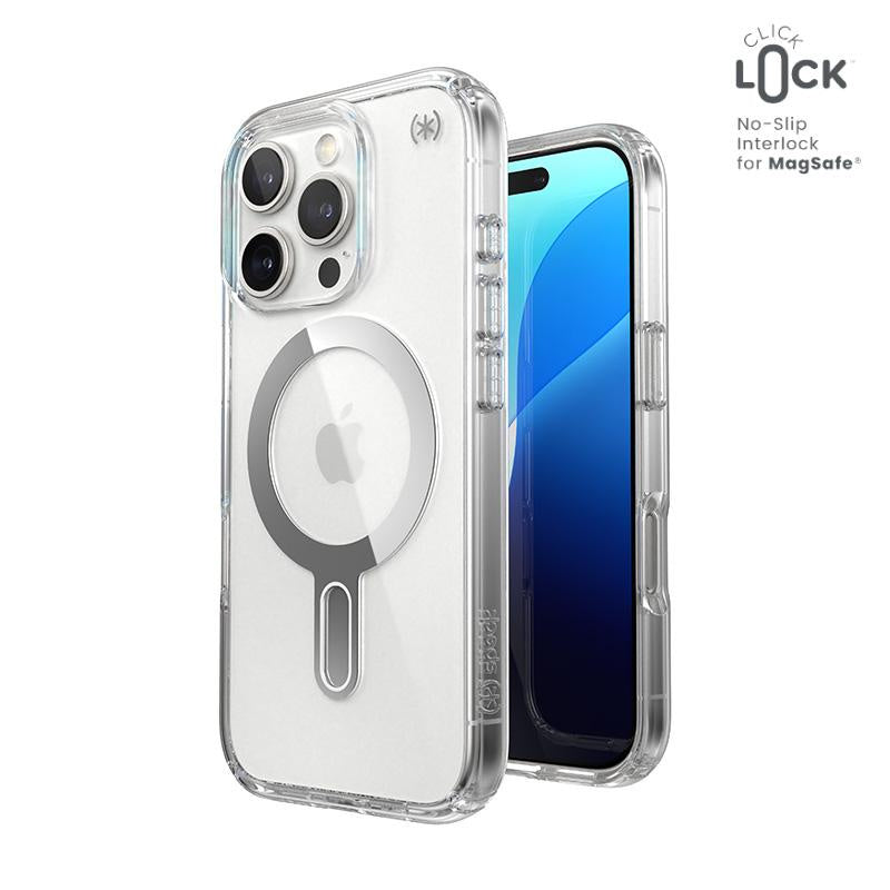 Speck Presidio Perfect-Clear MagSafe with ClickLock - iPhone 16 Pro Max