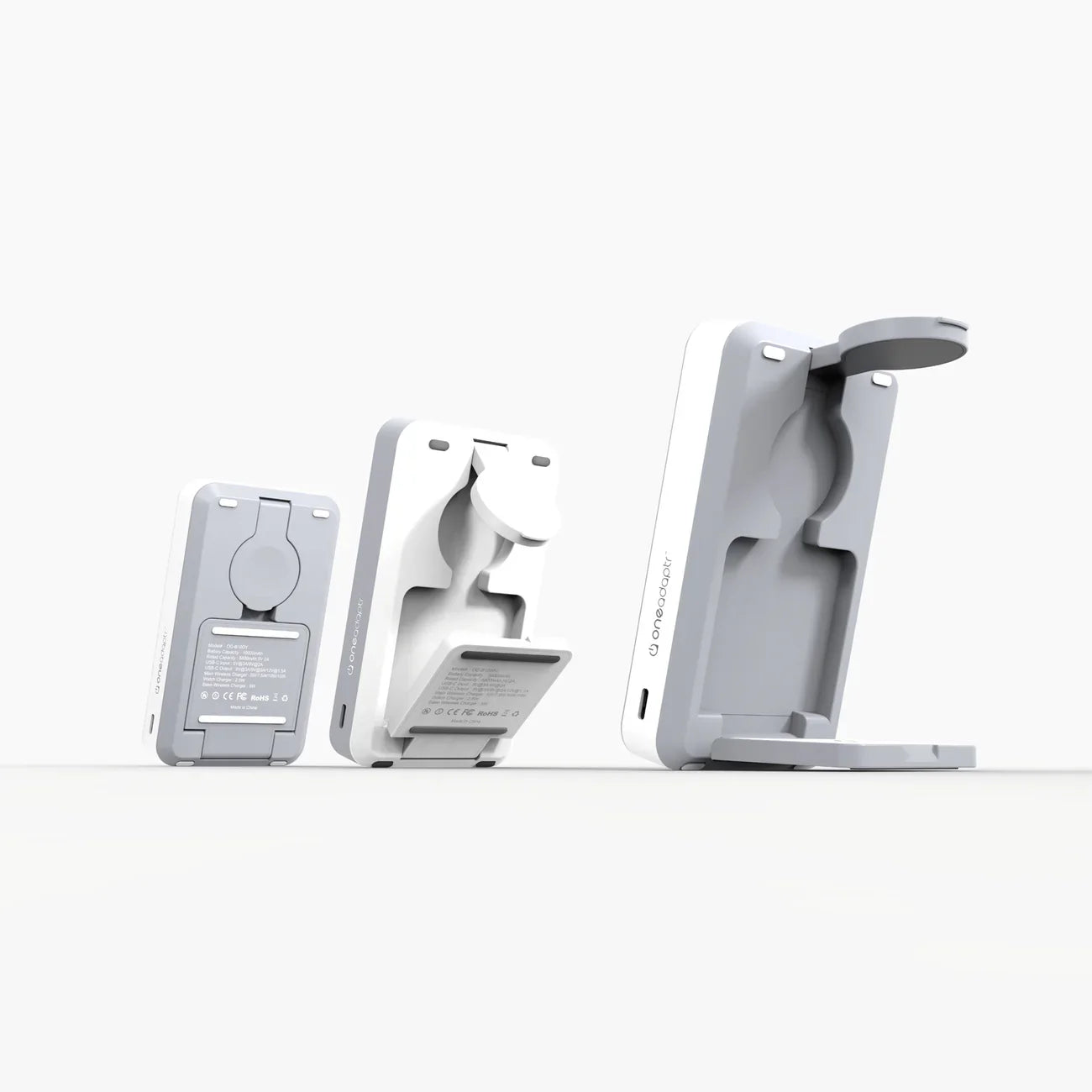 OneAdaptr OneGo Wireless Charging Stand PowerBank - White