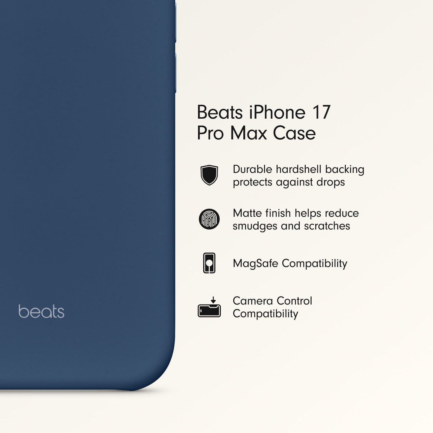 Beats iPhone 17 Pro Max Case with MagSafe and Camera Control — Bedrock Blue