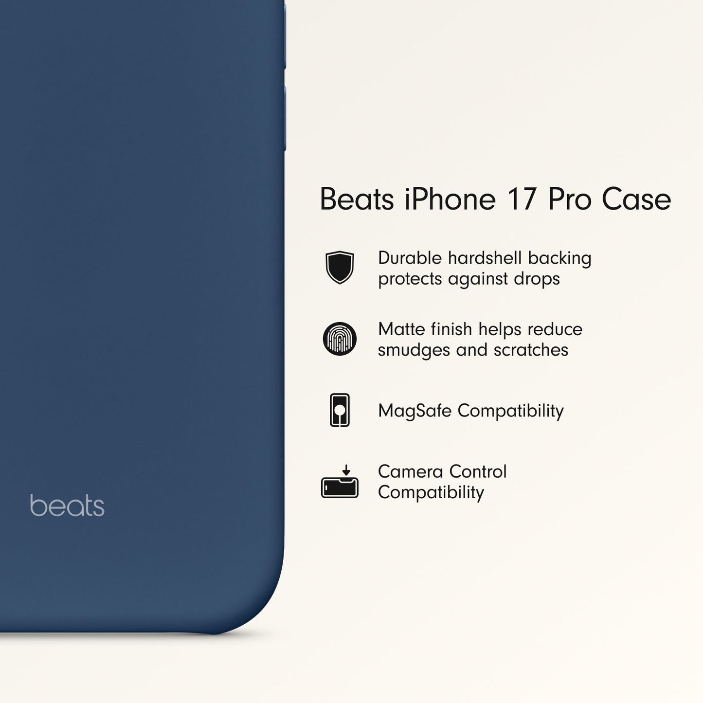 Beats iPhone 17 Pro Case with MagSafe and Camera Control — Bedrock Blue