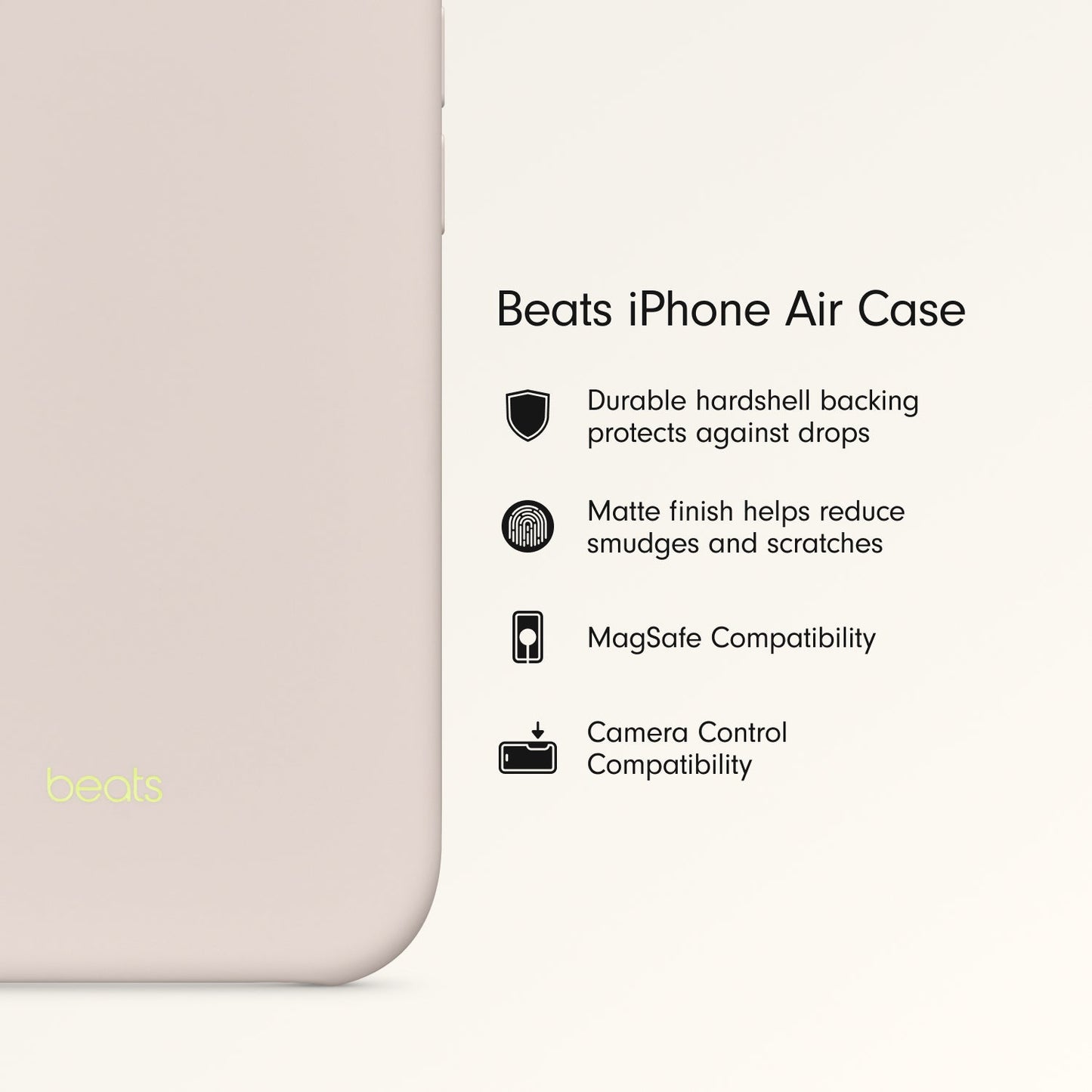Beats iPhone Air Case with MagSafe and Camera Control — Lime Stone