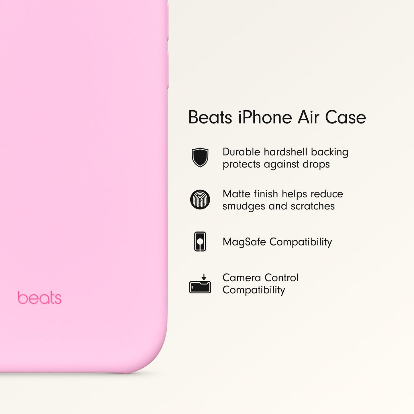 Beats iPhone Air Case with MagSafe and Camera Control — Pebble Pink