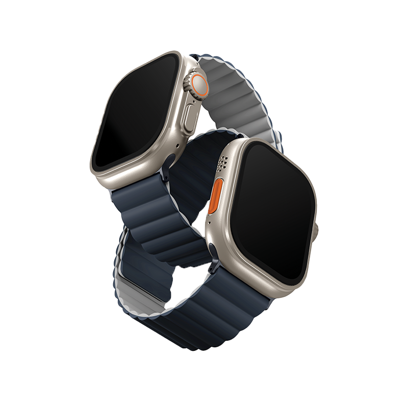Uniq Revix Magnetic Silicone Band for Apple Watch 49mm - Storm Blue/Chalk Gray
