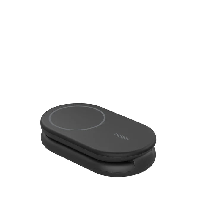 Belkin BOOST↑CHARGE™ 2-in-1 Qi2 15W Magnetic Foldable Wireless Charging Stand - Black