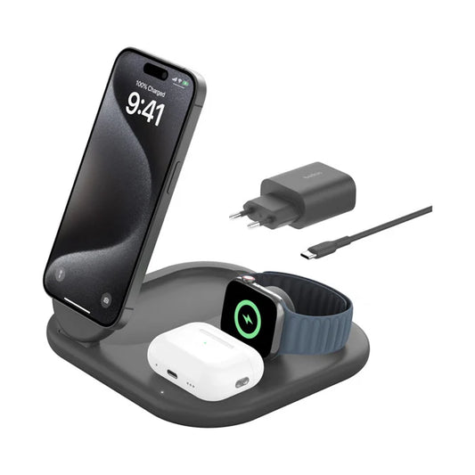 Belkin BoostCharge 3-in-1 Magnetic Foldable Wireless Charger with Qi2 15W