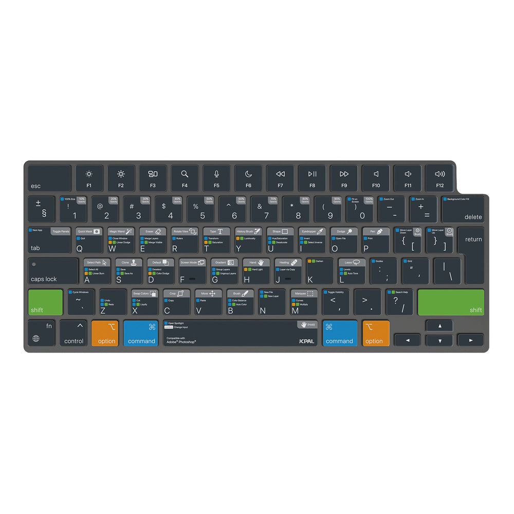 JCPal Verskin Photoshop Shortcuts Keyboard Cover (Transparent Black)