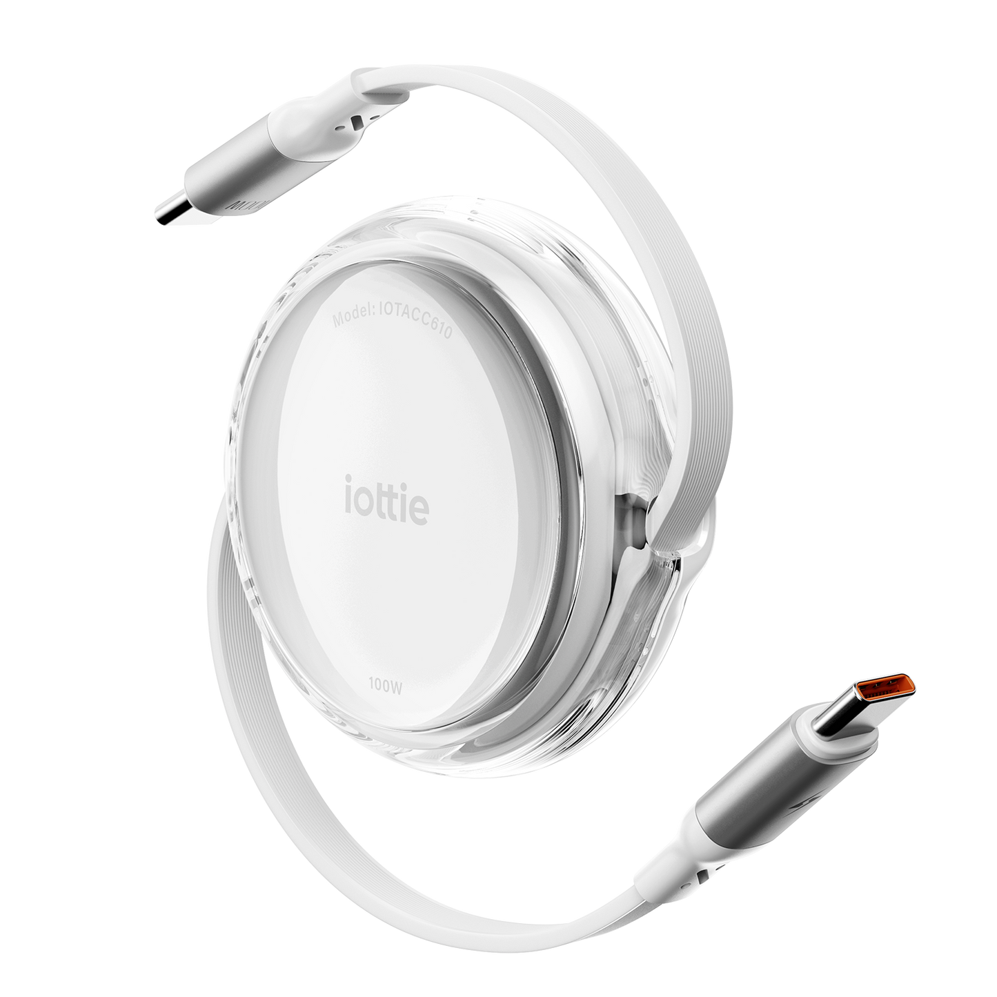 iOttie 100W Retractable USB-C Cable - White | 2-pack