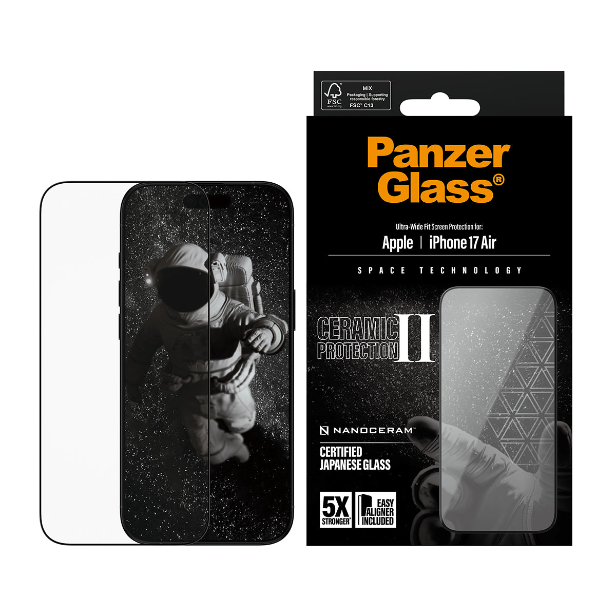 PanzerGlass Ceramic Screen Protector iPhone Air | Ultra-Wide Fit w. EasyAligner