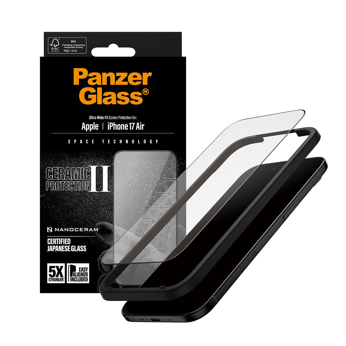 PanzerGlass Ceramic Screen Protector iPhone Air | Ultra-Wide Fit w. EasyAligner