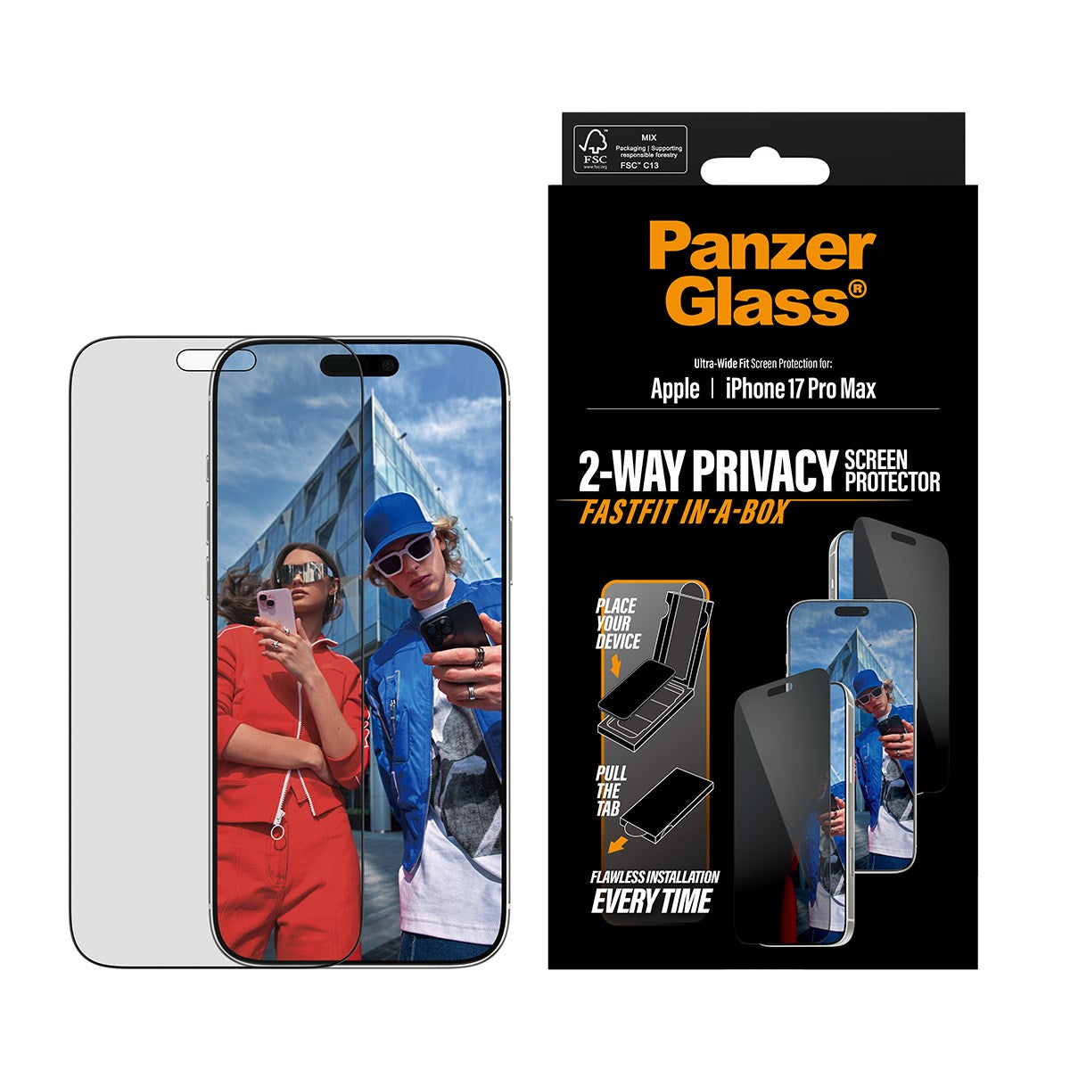 PanzerGlass FastFit Privacy iPhone 17 Pro Max