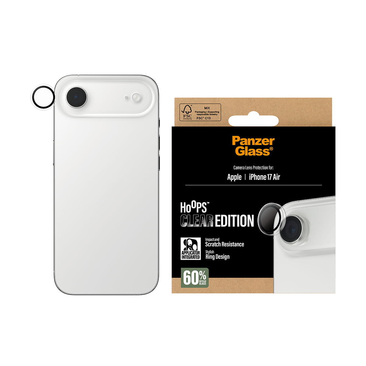 PanzerGlass Hoops Transparent Camera Lens Protector iPhone Air
