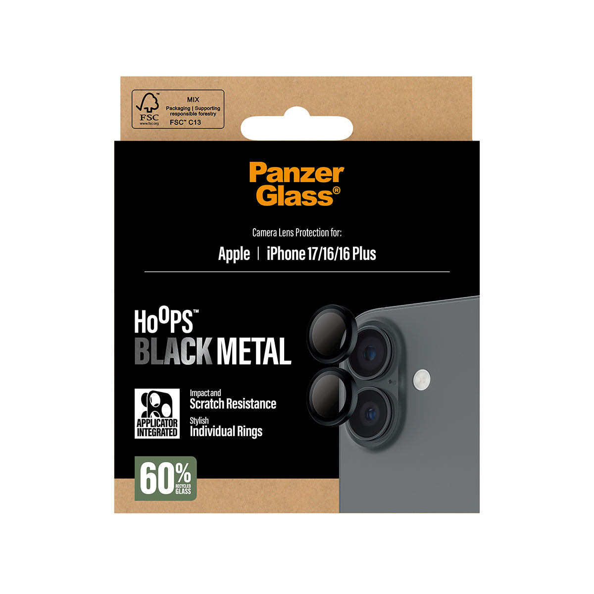 PanzerGlass Hoops Black Camera Lens Protector iPhone 17