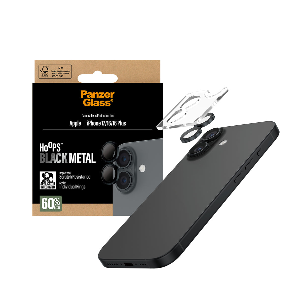 PanzerGlass Hoops Black Camera Lens Protector iPhone 17