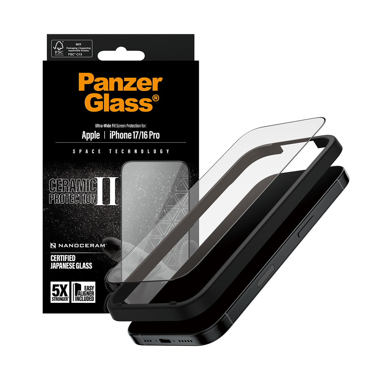 PanzerGlass Ceramic Screen Protector iPhone 17 | Ultra- Wide Fit w. EasyAligner
