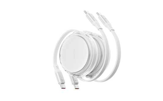 iOttie 100W Retractable USB-C Cable - White | 2-pack