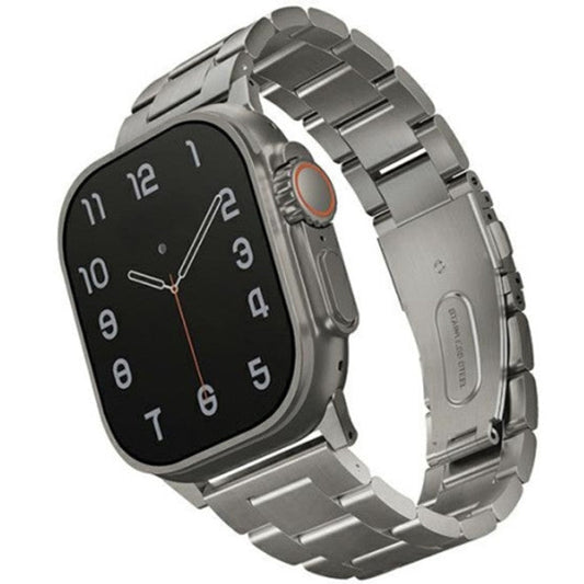 Uniq Osta Magnetic Steel Adjustable Band for Apple Watch 49-44mm - Titanium Silver