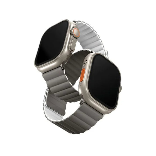 Uniq Revix Magnetic Silicone Band for Apple Watch 49mm - Ash Gray/Dove White
