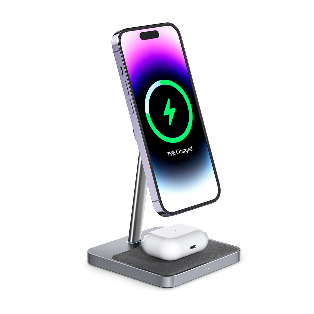 Zike 2-in-1 Wireless Charger with MagSafe UK Plug
