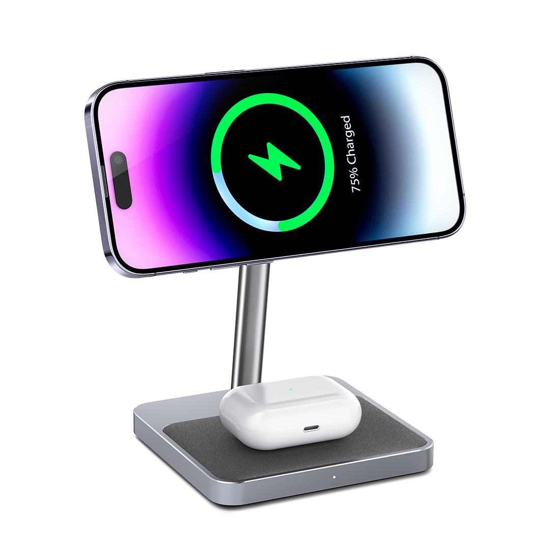 Zike 2-in-1 Wireless Charger with MagSafe UK Plug